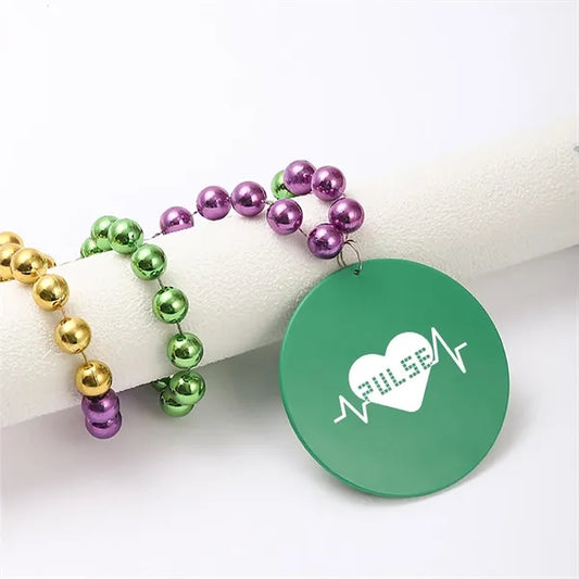 Plastic Beads Necklace w/ Medallion