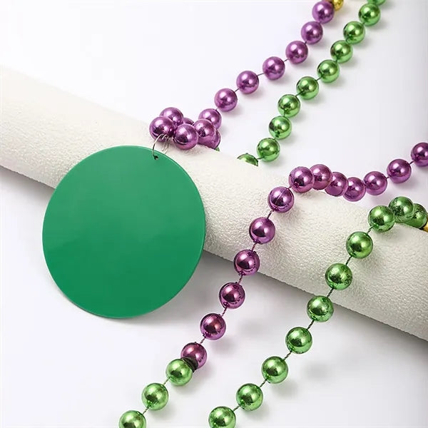 Plastic Beads Necklace w/ Medallion