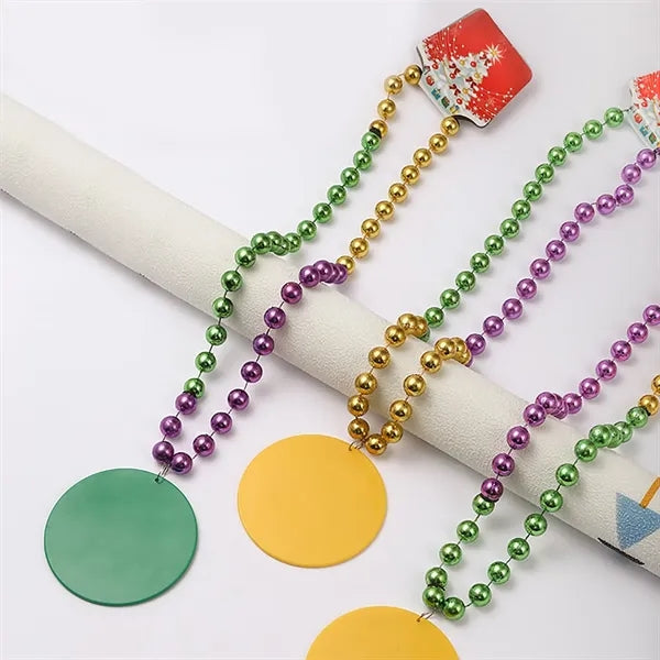 Plastic Beads Necklace w/ Medallion