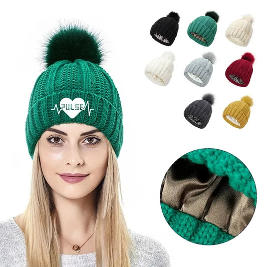 Cable Knit Pom Beanie