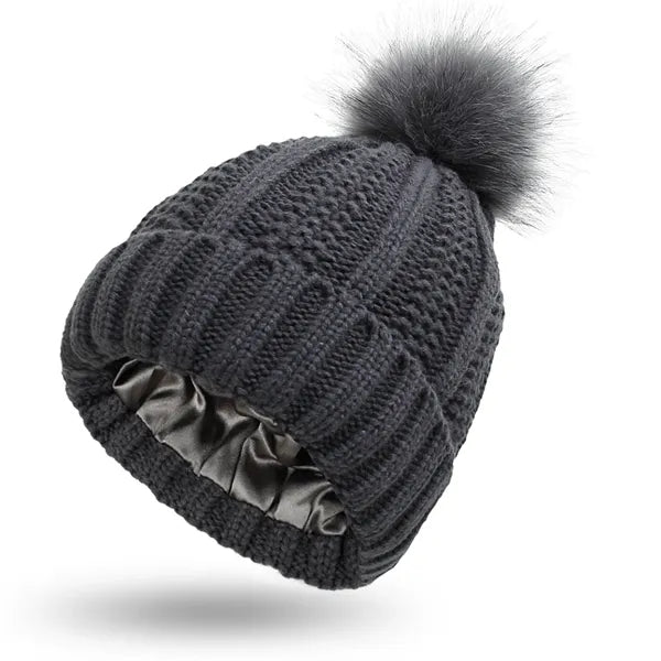 Cable Knit Pom Beanie