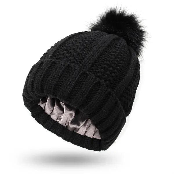 Cable Knit Pom Beanie