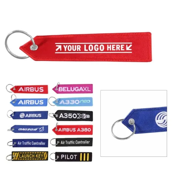 Woven Embroidered Keychain