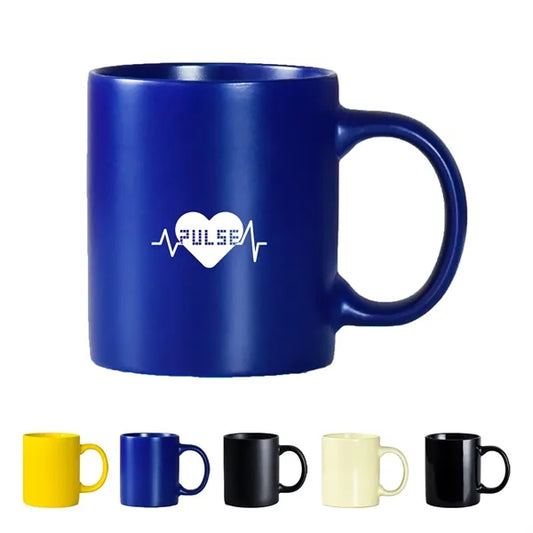 11 OZ Custom Imprint Mugs Curved Grip