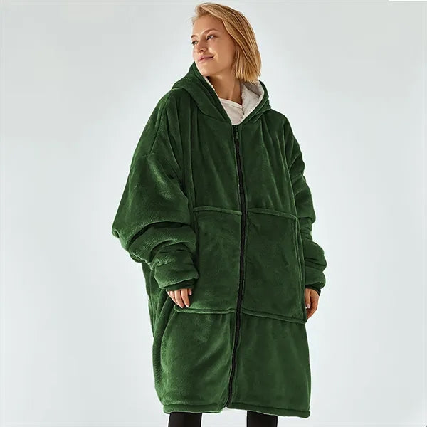 Thicken Wearable Blanket Hoodie With Sleeves