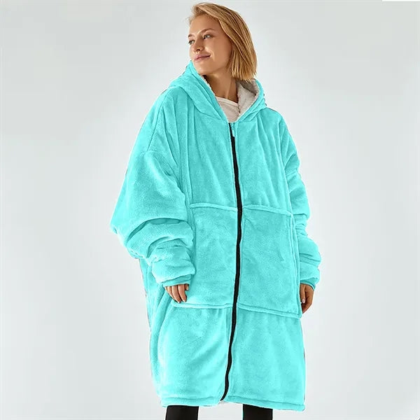 Thicken Wearable Blanket Hoodie With Sleeves