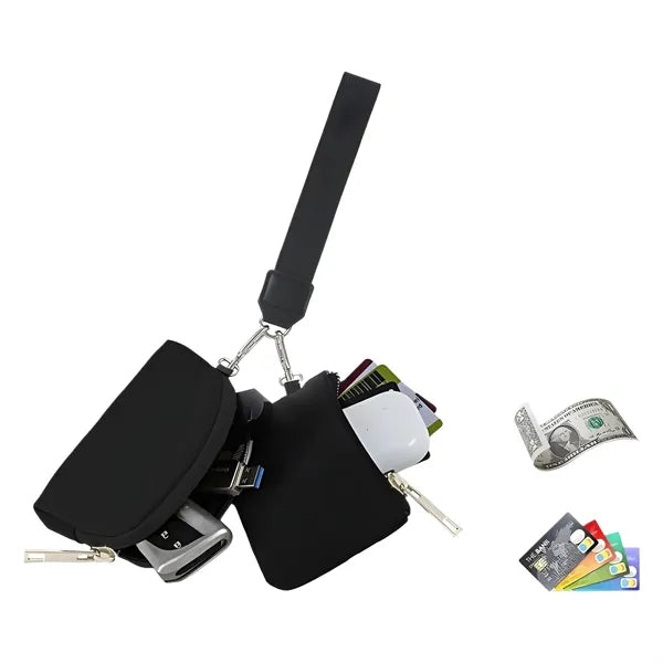 Portable Coin and Bank Card Wrist Bag