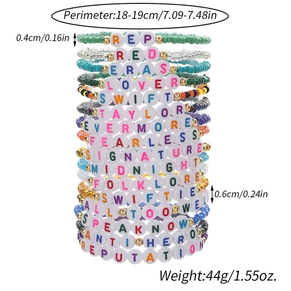 Letter Customized Beaded Elastic Friendship Bracelets