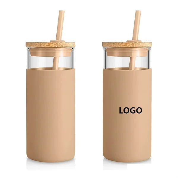 20oz Glass Tumbler with Bamboo Lid