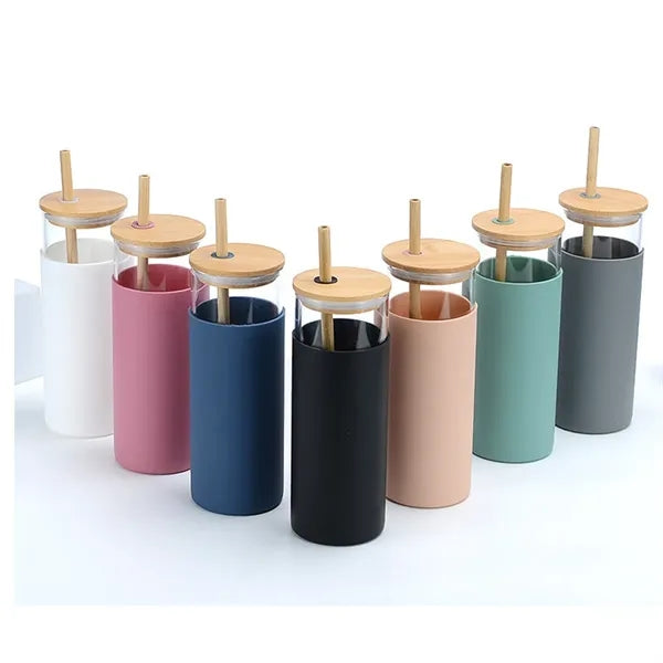 20oz Glass Tumbler with Bamboo Lid