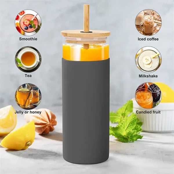 20oz Glass Tumbler with Bamboo Lid