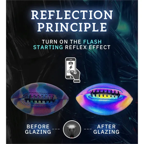 Size 9 Glow In The Dark Reflective Football Luminous Rugby