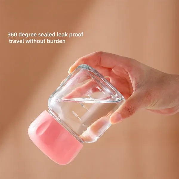 Small Borosilicate Glass Juice Bottle with Lid