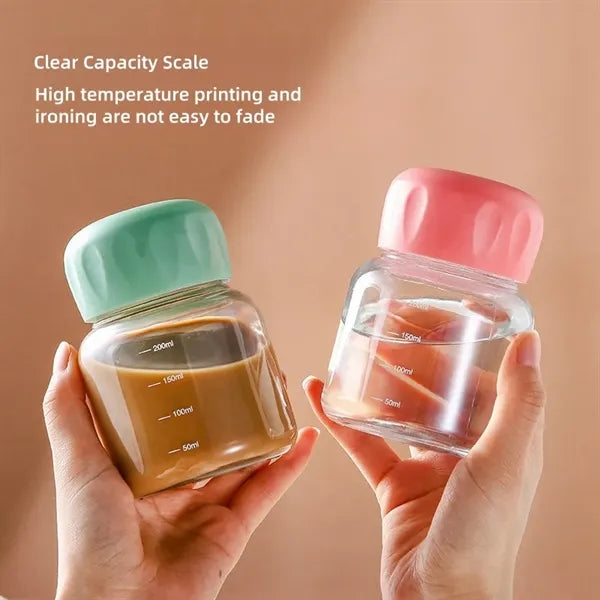 Small Borosilicate Glass Juice Bottle with Lid