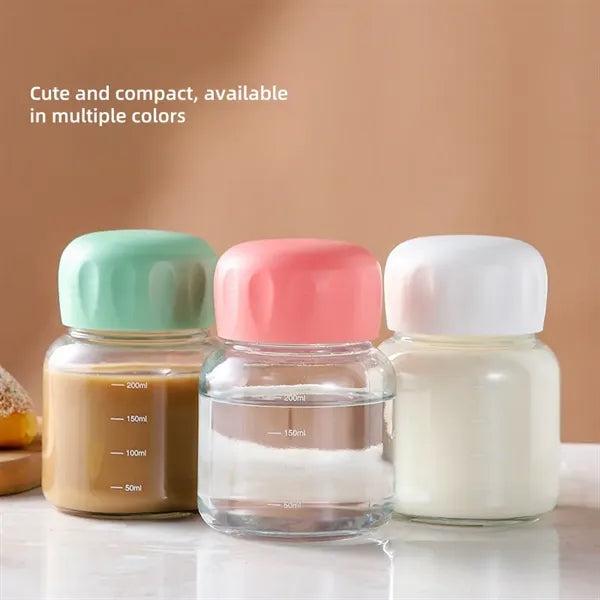 Small Borosilicate Glass Juice Bottle with Lid