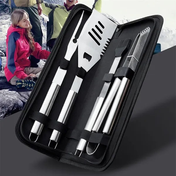 4 Stainless Barbecue Accessories BBQ Grill Tools Set Pack