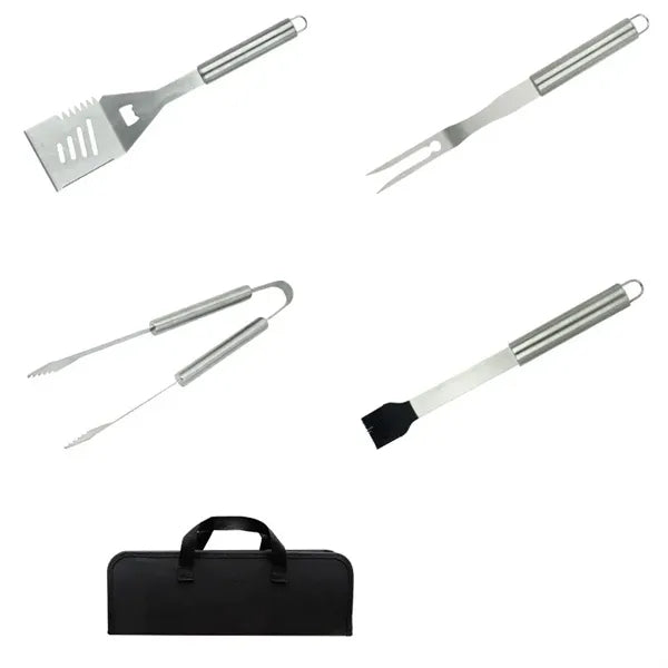 4 Stainless Barbecue Accessories BBQ Grill Tools Set Pack