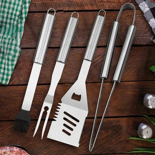 4 Stainless Barbecue Accessories BBQ Grill Tools Set Pack