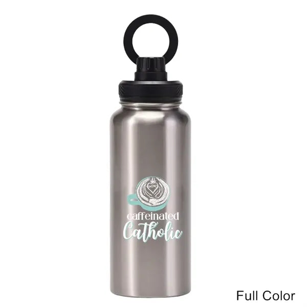 34 oz Vacuum Thermal Water Cup with Rotating Phone Holder