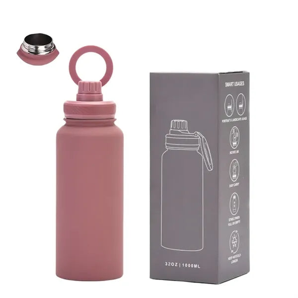 34 oz Vacuum Thermal Water Cup with Rotating Phone Holder