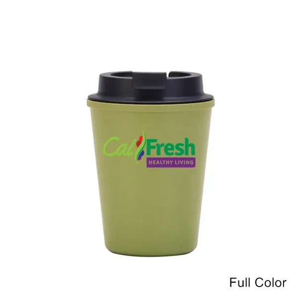12 oz Mini Double Wall Wheat Straw Coffee Car Cup With Lid