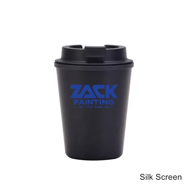 12 oz Mini Double Wall Wheat Straw Coffee Car Cup With Lid