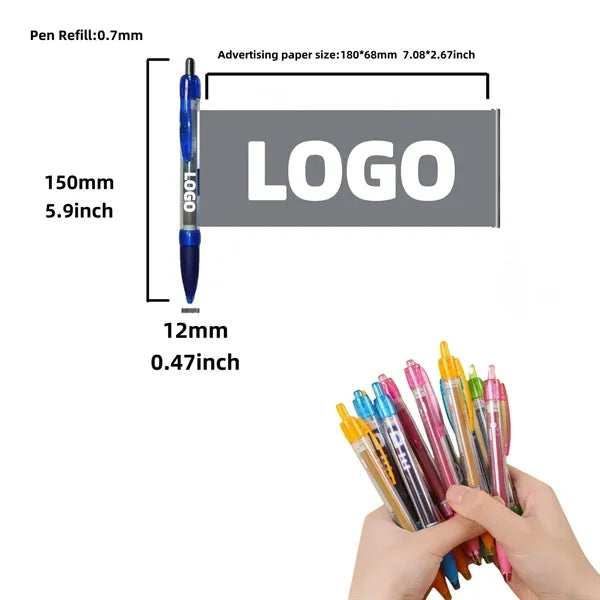 Retractable Pullout Banner Pen,plastics,150*12mm(0.7),Retrac