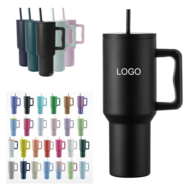 40 oz Tumbler with Handle and Straw Lid