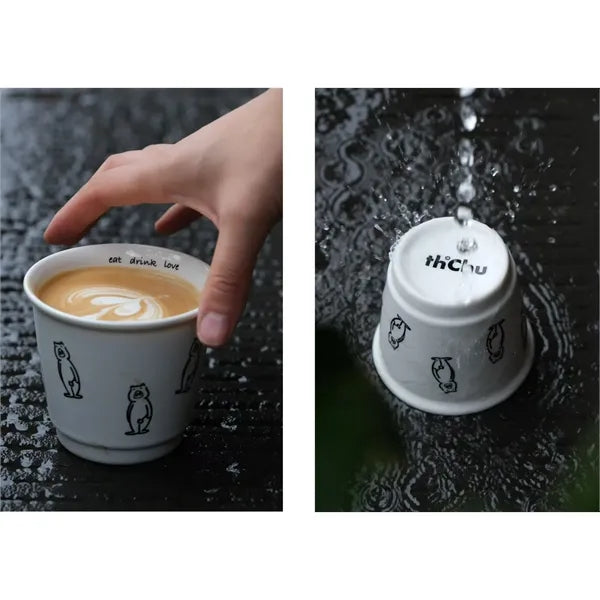 8.5oz Ceramic Portable Travel Coffee Mugs with Silicone Lids