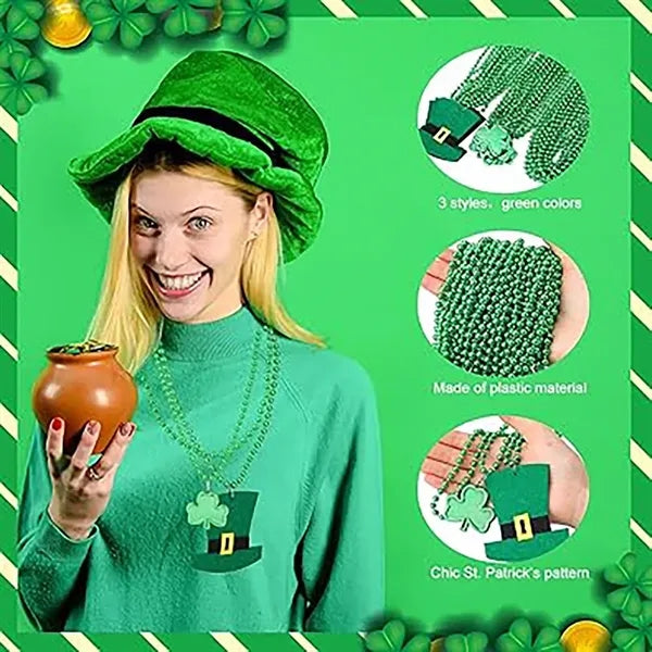 St. Patrick's Day Hat Green Beads Necklaces