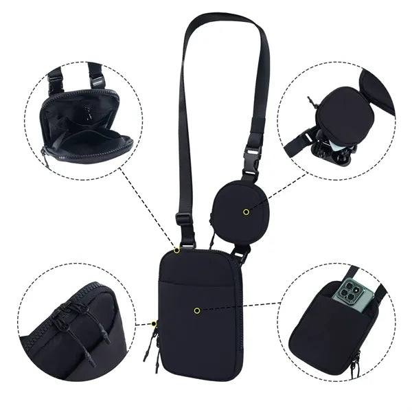 Crossbody Bag with Removable Small Pouch