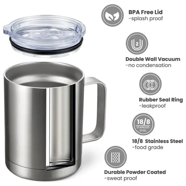 12oz Stainless Steel Insulated Coffee Mug With Handle