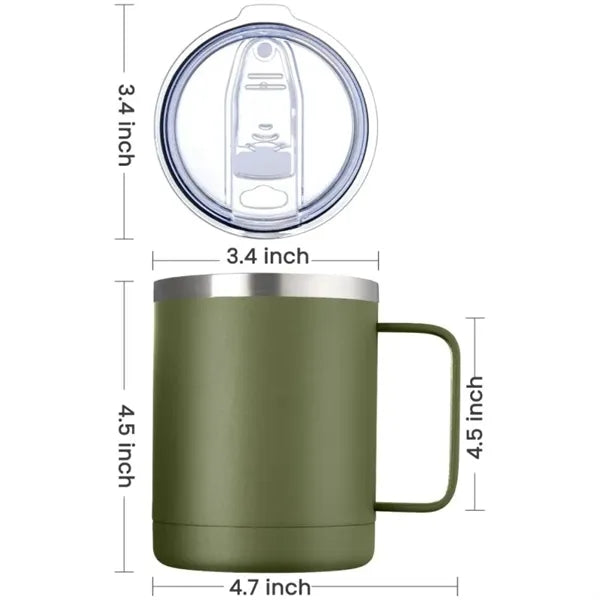12oz Stainless Steel Insulated Coffee Mug With Handle