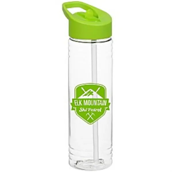 24 oz Clear Slim Fit Water Bottle with Flip Straw Lid