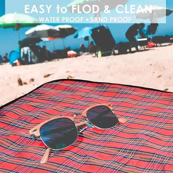 Acrylic Checkered Picnic Blanket with Waterproof Coating