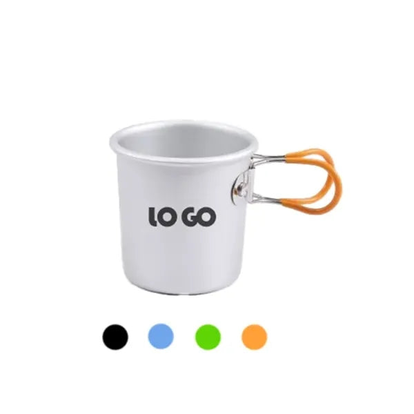 Portable Aluminum Cup with Foldable Handle