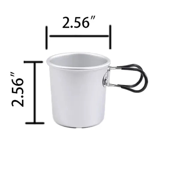 Portable Aluminum Cup with Foldable Handle