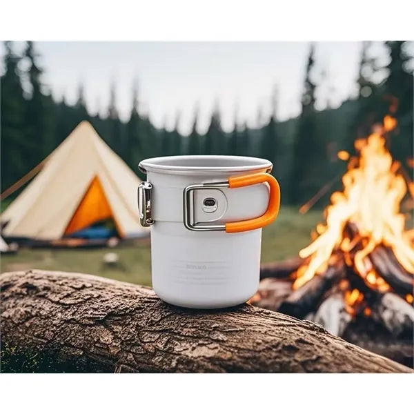 Portable Aluminum Cup with Foldable Handle