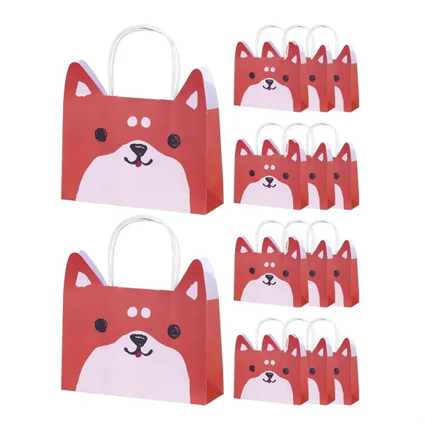 Paper Animal Shape Gift Bag with Handle Dog Birthday Party