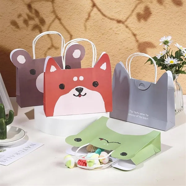 Paper Animal Shape Gift Bag with Handle Dog Birthday Party