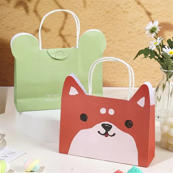 Paper Animal Shape Gift Bag with Handle Dog Birthday Party