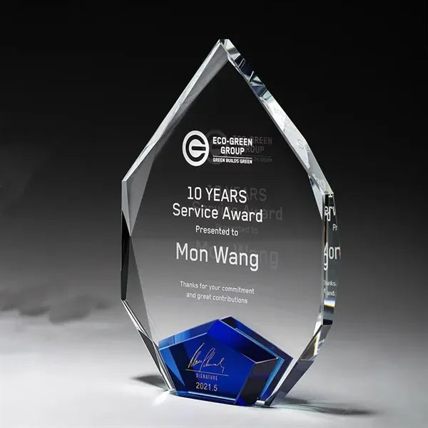 Ambient Blue Crystal Diamond Trophy