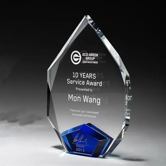 Ambient Blue Crystal Diamond Trophy