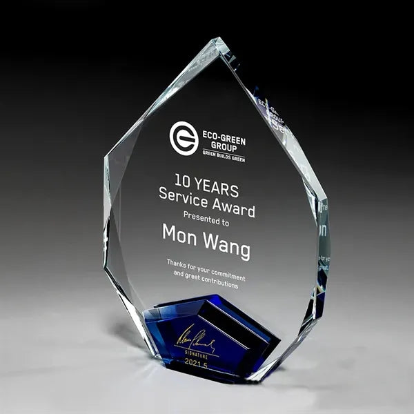 Ambient Blue Crystal Diamond Trophy