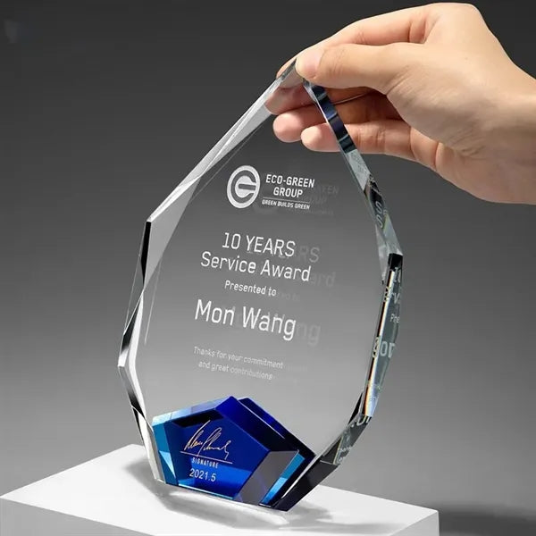 Ambient Blue Crystal Diamond Trophy