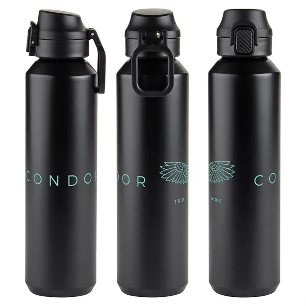 Nexus 27 oz Recycled Aluminum Bottle with Flip-Top Lid and C