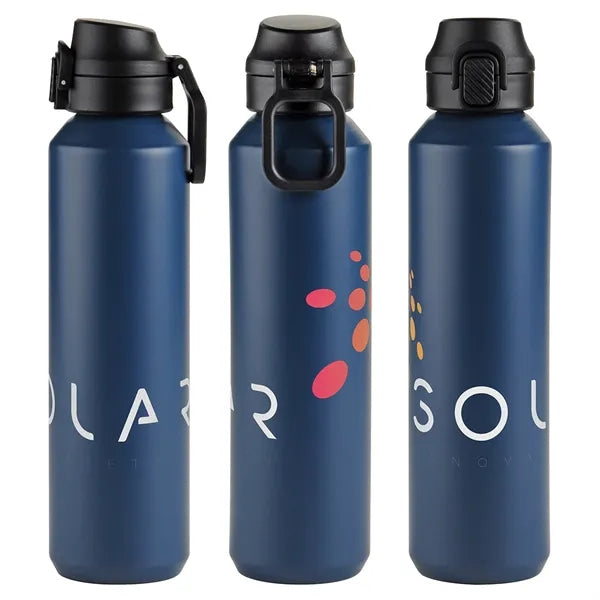 Nexus 27 oz Recycled Aluminum Bottle with Flip-Top Lid and C