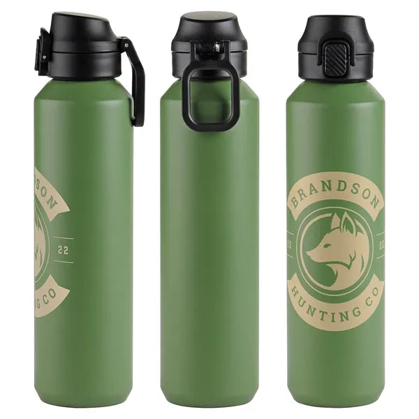 Nexus 27 oz Recycled Aluminum Bottle with Flip-Top Lid and C