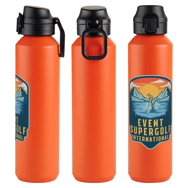 Nexus 27 oz Recycled Aluminum Bottle with Flip-Top Lid and C
