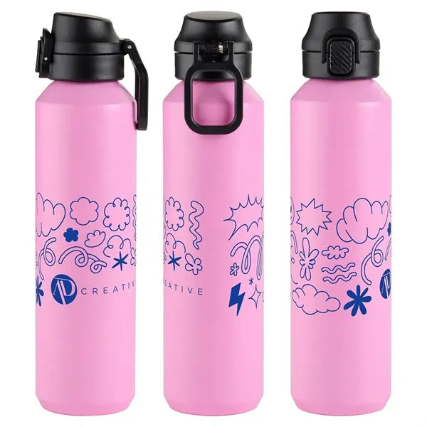 Nexus 27 oz Recycled Aluminum Bottle with Flip-Top Lid and C